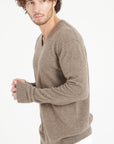 LUKE 11 V-neck cashmere sweater in taupe