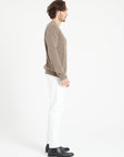 LUKE 11 V-neck cashmere sweater in taupe