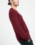 LUKE 11 V-neck cashmere sweater burgundy red