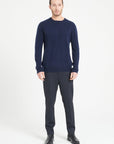 LUKE 12 Round-neck cashmere sweater navy blue