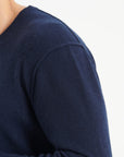 LUKE 12 Round-neck cashmere sweater navy blue