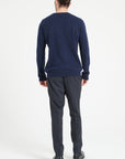 LUKE 12 Round-neck cashmere sweater navy blue