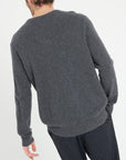 LUKE 13 4-thread cashmere V-neck sweater charcoal grey