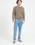 LUKE 14 4-thread cashmere round-neck sweater in taupe