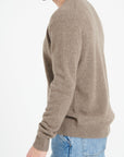 LUKE 14 4-thread cashmere round-neck sweater in taupe