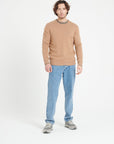 LUKE 14 Camel 4-thread cashmere round-neck sweater