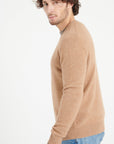 LUKE 14 Camel 4-thread cashmere round-neck sweater