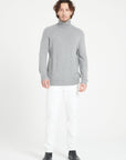 LUKE 15 4-thread cashmere turtleneck sweater light grey