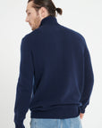 LUKE 15 4-thread cashmere turtleneck sweater navy blue