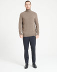 LUKE 15 4-thread cashmere turtleneck sweater in taupe