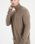 LUKE 15 4-thread cashmere turtleneck sweater in taupe