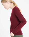 LILLY 1 Slim-fit cashmere round-neck sweater bordeaux red