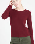 LILLY 1 Slim-fit cashmere round-neck sweater bordeaux red