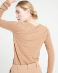 LILLY 2 Camel cashmere V-neck sweater