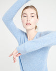 LILLY 2 V-neck cashmere sweater sky blue