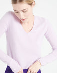 LILLY 2 V-neck cashmere sweater lilac