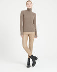 LILLY 3 Cashmere turtleneck sweater in taupe