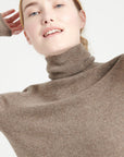 LILLY 3 Cashmere turtleneck sweater in taupe