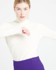 LILLY 3 Cashmere turtleneck sweater ecru white