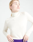 LILLY 3 Cashmere turtleneck sweater ecru white