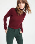 LILLY 3 Cashmere turtleneck sweater in burgundy red