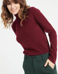 LILLY 3 Cashmere turtleneck sweater in burgundy red