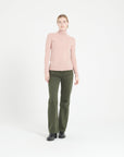 LILLY 3 Cashmere turtleneck sweater in powder pink