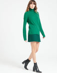 LILLY 3 Emerald green cashmere turtleneck sweater