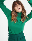 LILLY 3 Emerald green cashmere turtleneck sweater