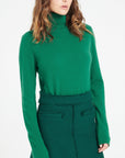 LILLY 3 Emerald green cashmere turtleneck sweater