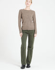 LILLY 4 Slim-fit cashmere round-neck cardigan in taupe