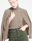 LILLY 4 Slim-fit cashmere round-neck cardigan in taupe