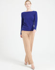 LILLY 5 Cashmere boat-neck sweater midnight blue