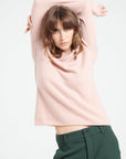 LILLY 5 Cashmere boat-neck sweater in powder pink