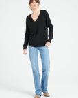 LILLY 6 V-neck cashmere sweater, black