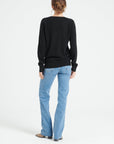 LILLY 6 V-neck cashmere sweater, black