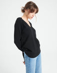 LILLY 6 V-neck cashmere sweater, black