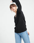 LILLY 6 V-neck cashmere sweater, black