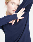 LILLY 6 Cashmere V-neck sweater navy blue