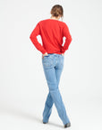 LILLY 6 Cashmere V-neck sweater in red