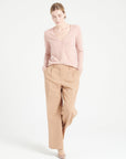 LILLY 7 V-neck cashmere cardigan in powder pink