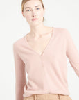 LILLY 7 V-neck cashmere cardigan in powder pink