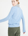 LILLY 7 Slim-fit cashmere V-neck cardigan sky blue