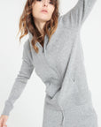 LILLY 8 Light grey cashmere zip hoodie