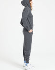 LILLY 8 Cashmere zipped hoodie charcoal grey