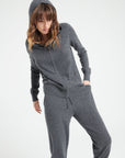 LILLY 8 Cashmere zipped hoodie charcoal grey