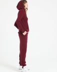 LILLY 8 Zipped cashmere hoodie burgundy red