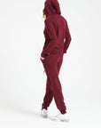 LILLY 8 Zipped cashmere hoodie burgundy red