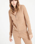 LILLY 8 Camel cashmere zip hoodie