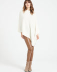 LILLY 9 V-neck cashmere poncho ecru white